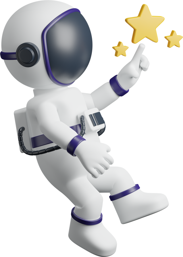 Astronaut Touching Stars 3D Icon